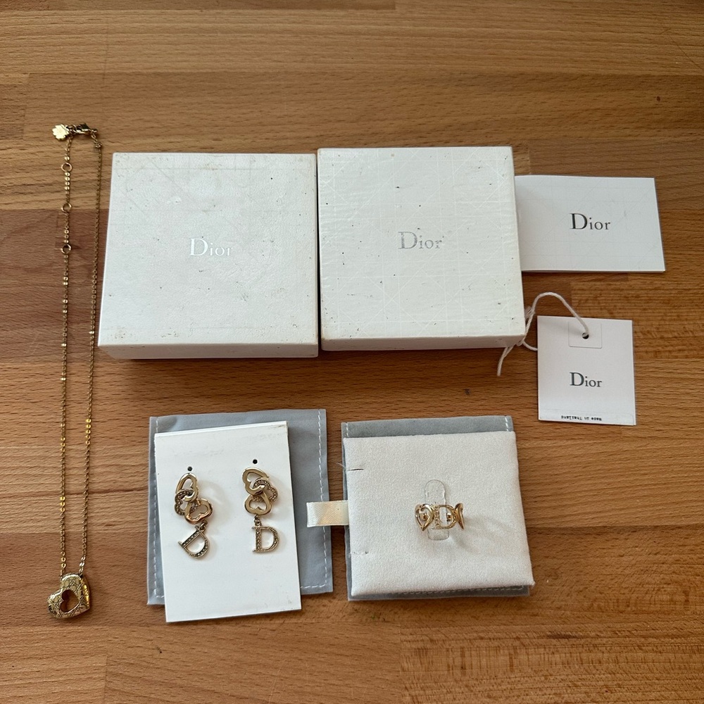 Christian Dior necklace, earrings and ring set
